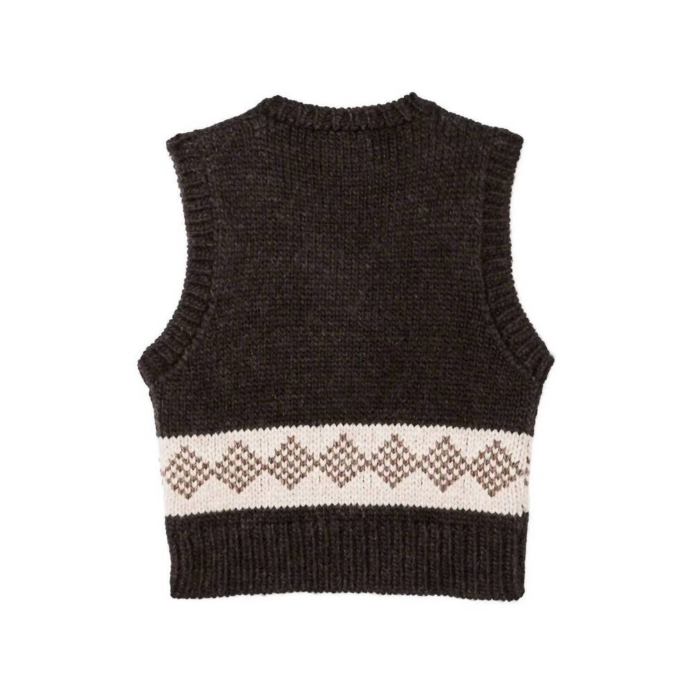 NEW FILSON women's wool vest in dark brown - Picture 5 of 6